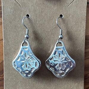 Vintage Sterling Silver Sunburst Design Earrings